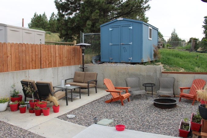 The happy crazy house backyard fence